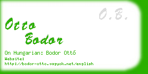otto bodor business card